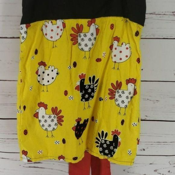 Boutique Girls Farm Country Yellow Chicken Themed Pillowcase Dress Size‎ Small - Picture 2 of 6